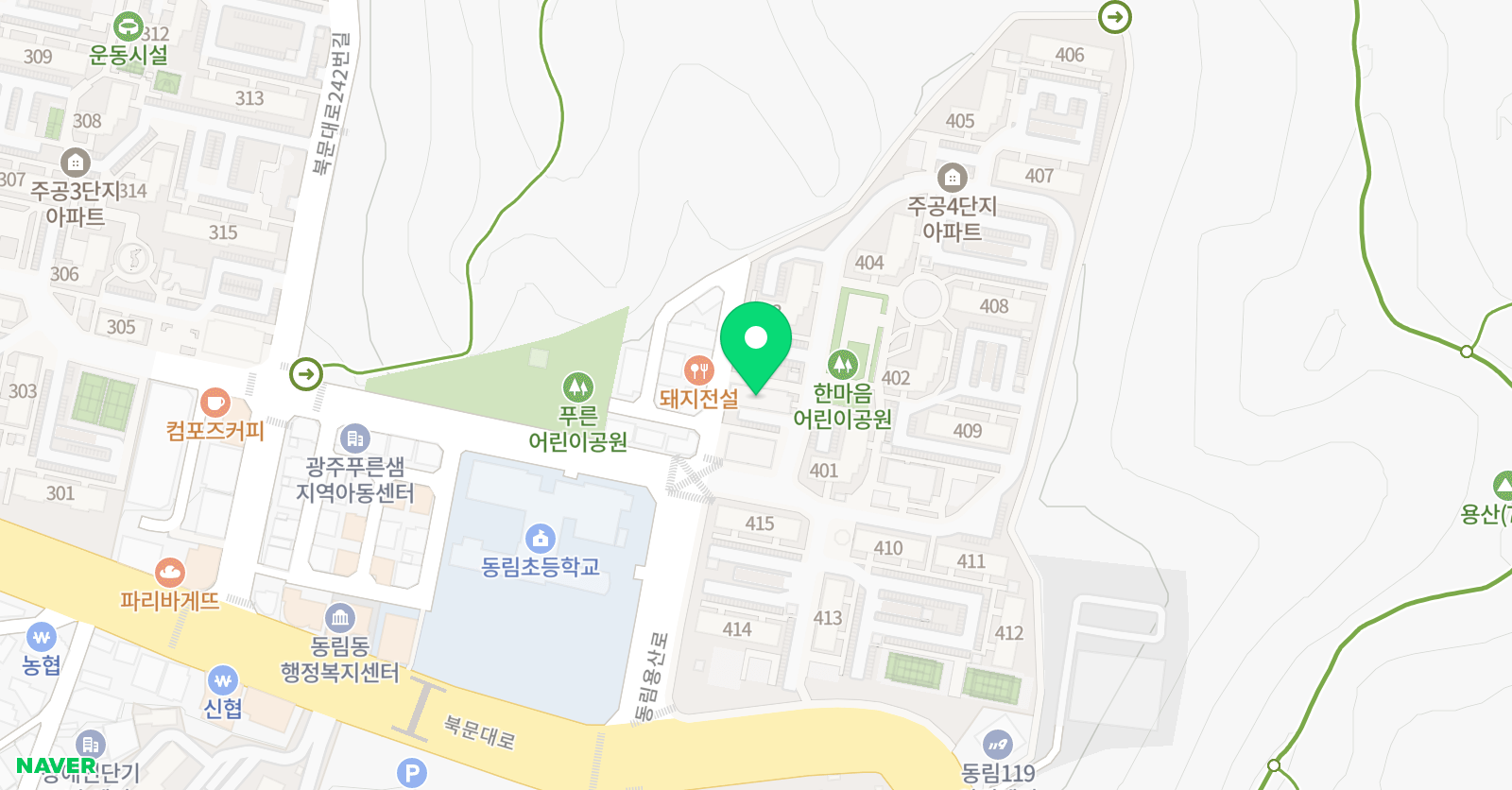 뮤엠 영어 동림캠퍼스 위치