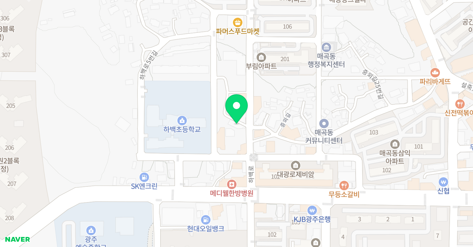 우리동네하백 태권도 위치