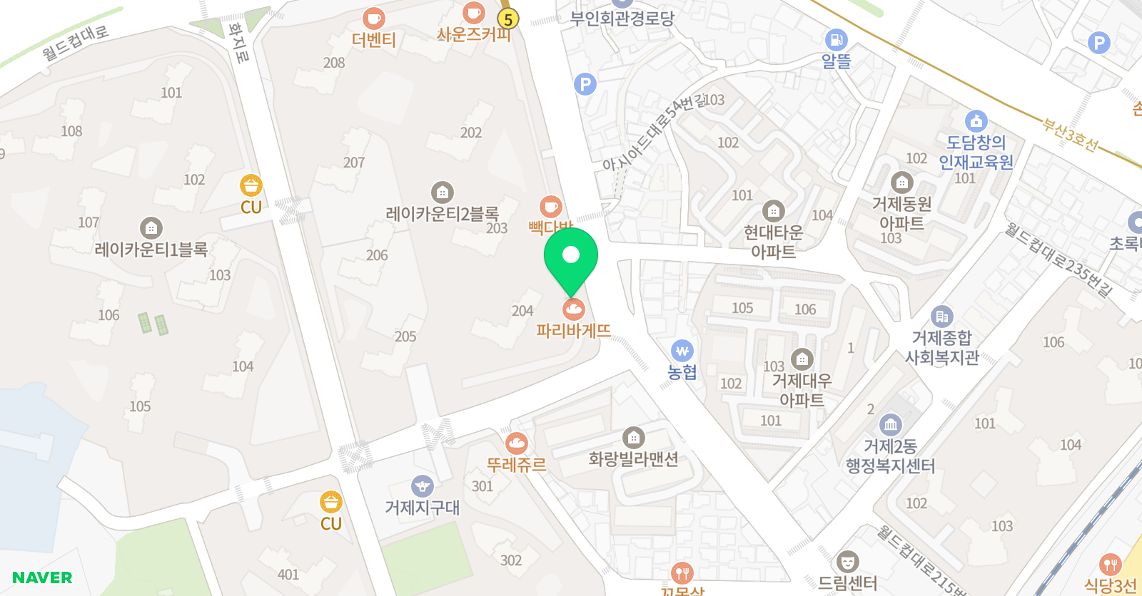 유니팝 부산거제레이카운티센터 위치