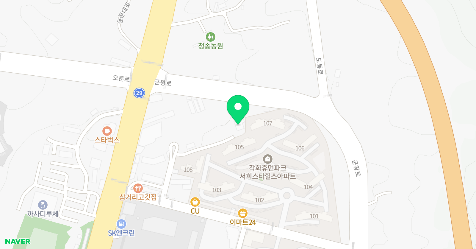 MEGA 영어학원 각화북학원 위치