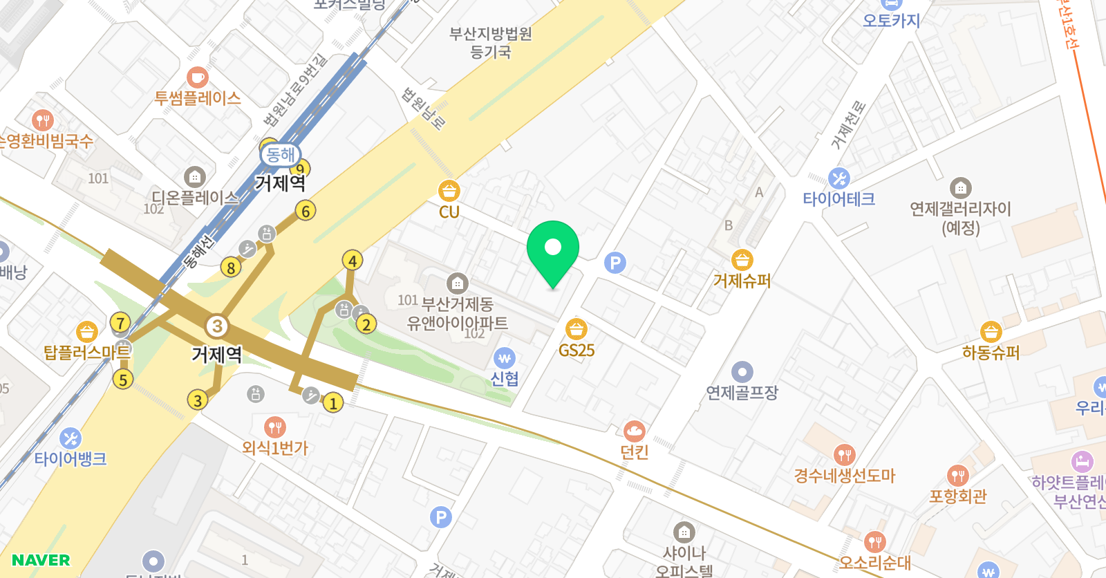 망고키즈 수영장 부산중앙본점 위치