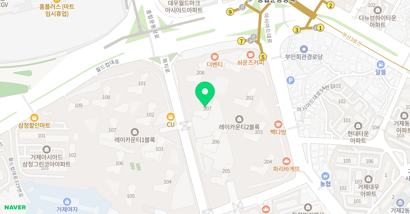 아소비 부산레이카운티2단지점 위치