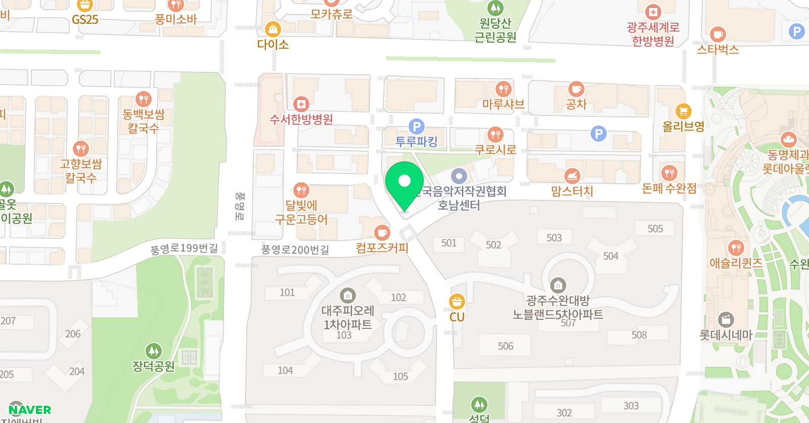 파워점핑줄넘기 장덕점&바른체형연구소 위치