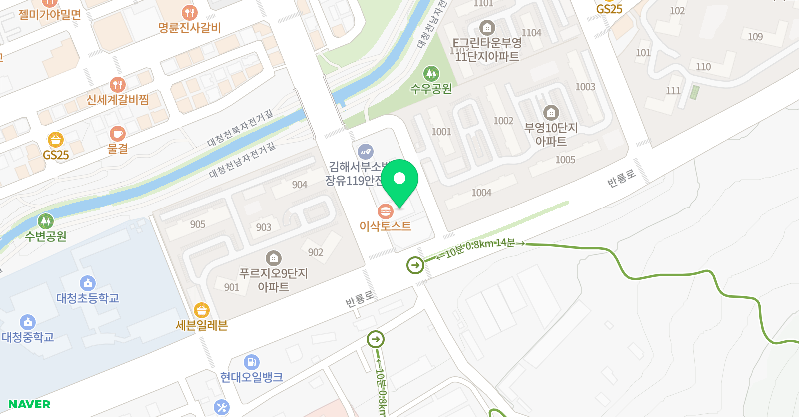 푸르넷 대청학원 위치