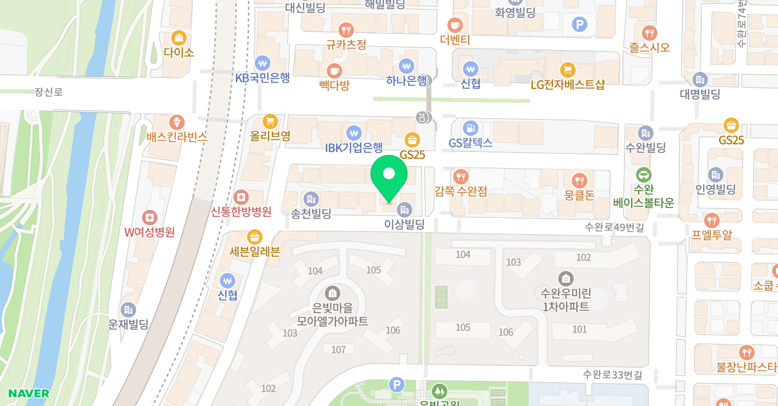 바른홍 수학 위치
