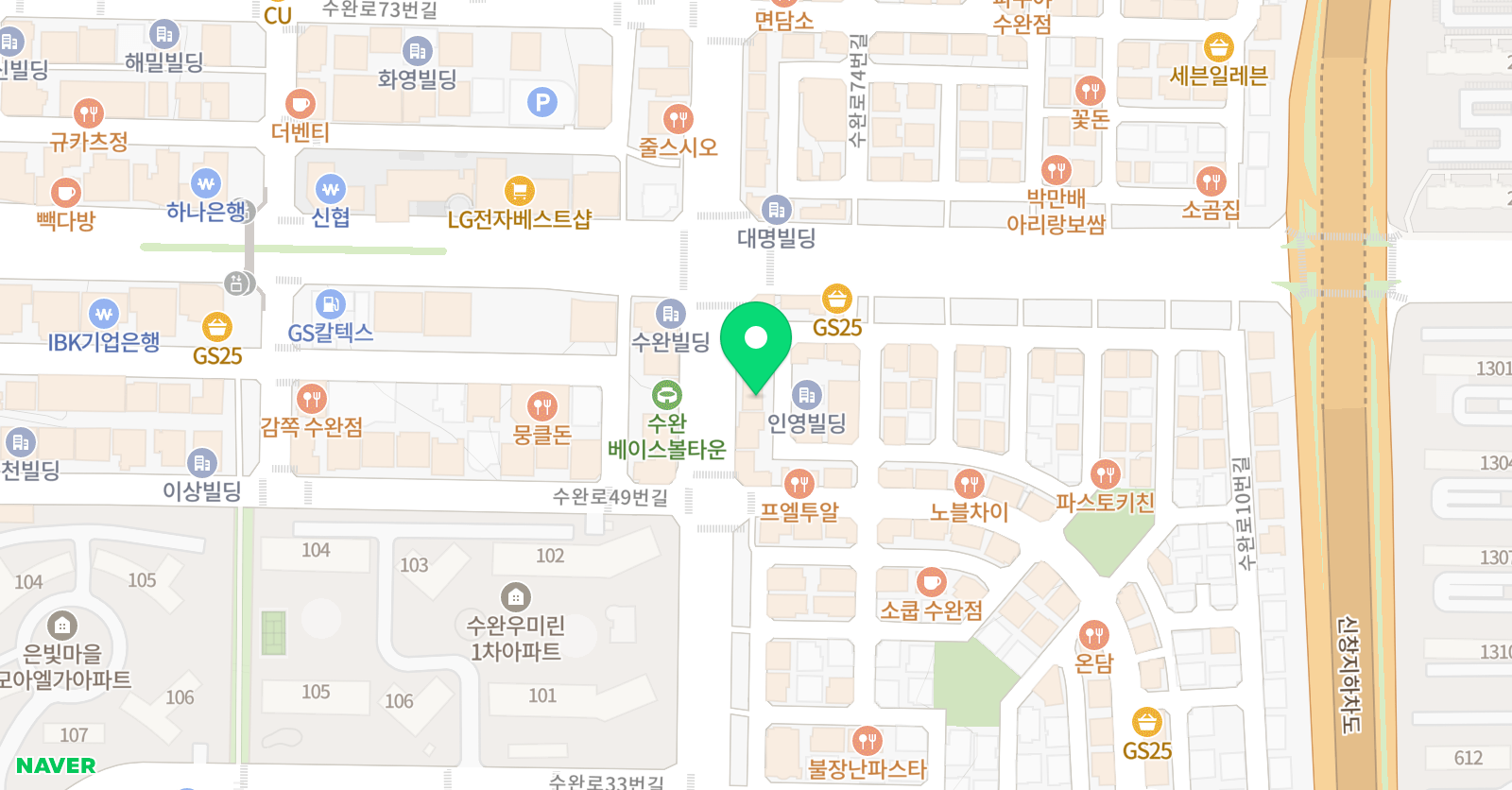 탑클래스씨앤씨 미술학원 수완점 위치