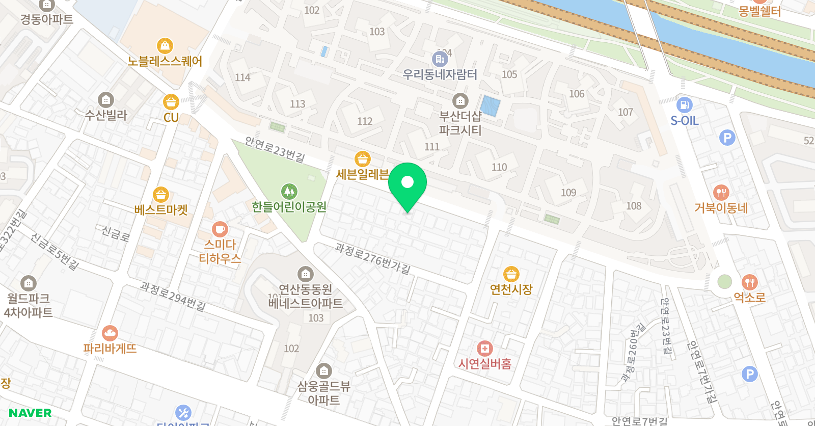 뮤엠 영어 파크시티점 위치
