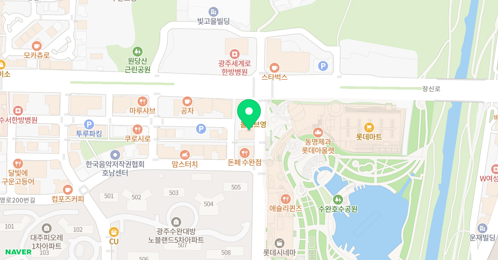 댄스플러스아카데미 수완점 위치