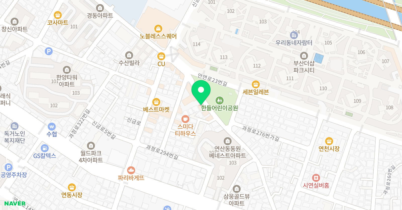 크리아트 부산연산파크시티원 위치