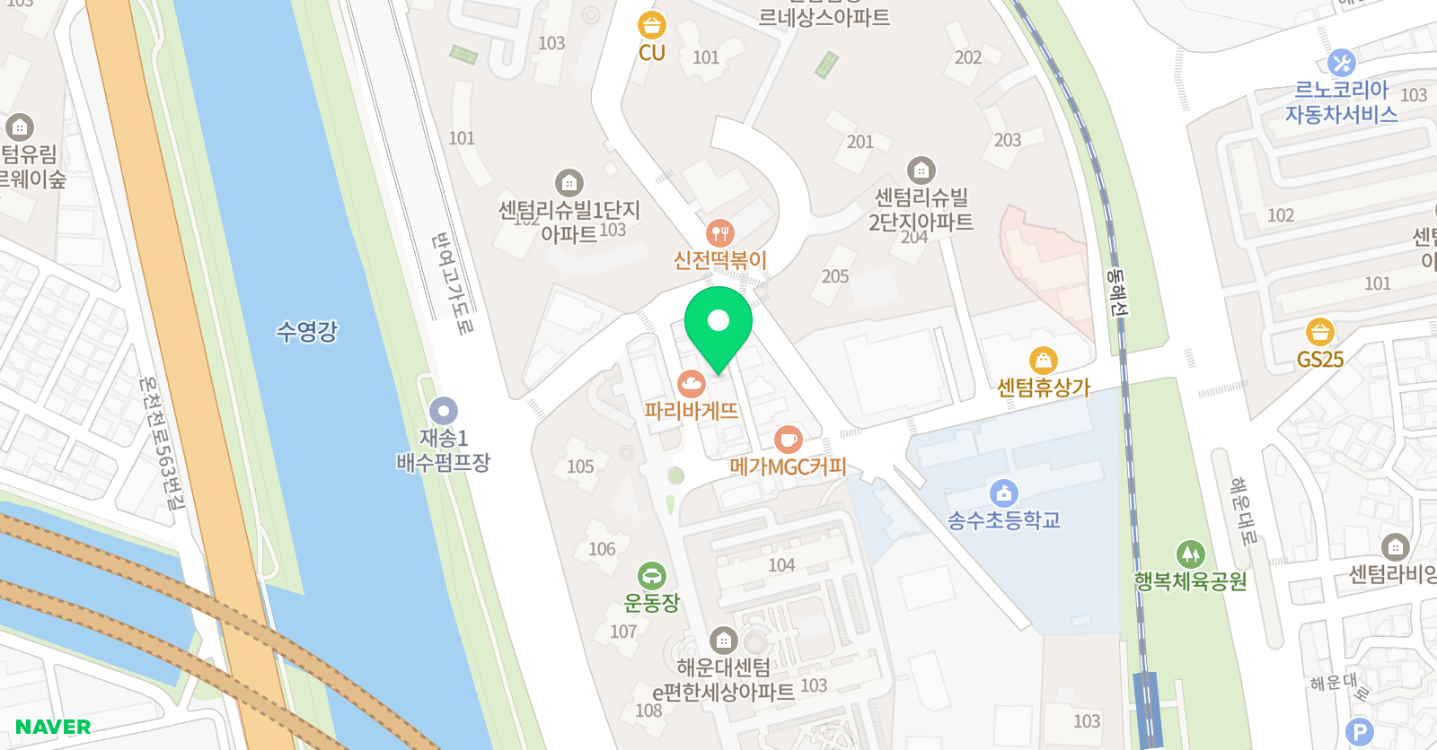 조이매스 부산재송동창의쑥쑥플러스센터 위치
