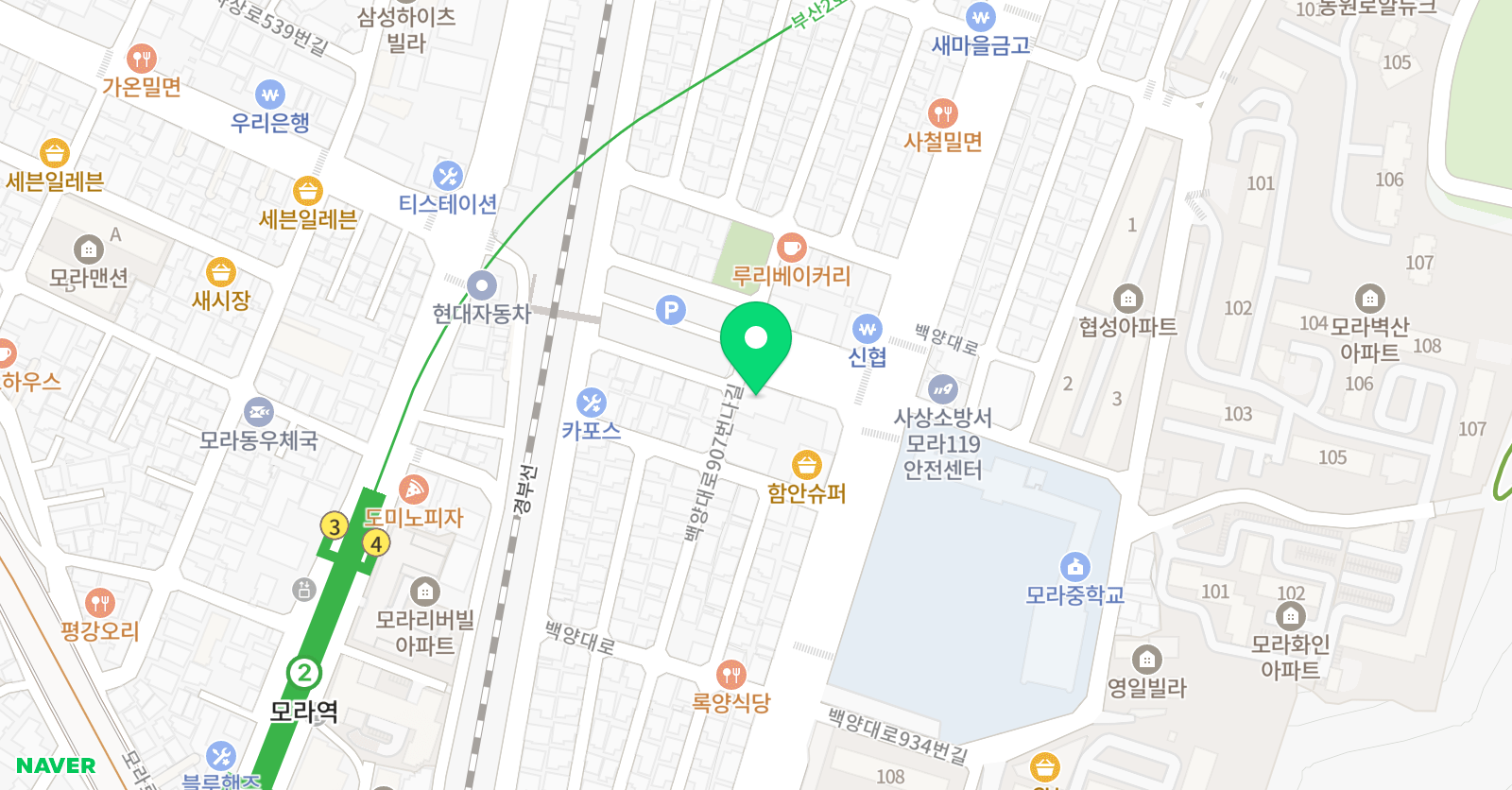 모라 부산학원 위치