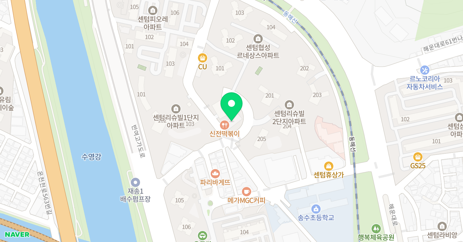 잉디 사고력영어 센텀송수캠퍼스 위치