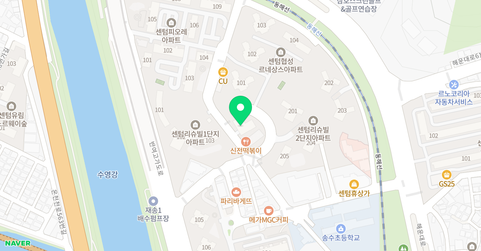유앤아이 수학영어학원 센텀재송점 위치