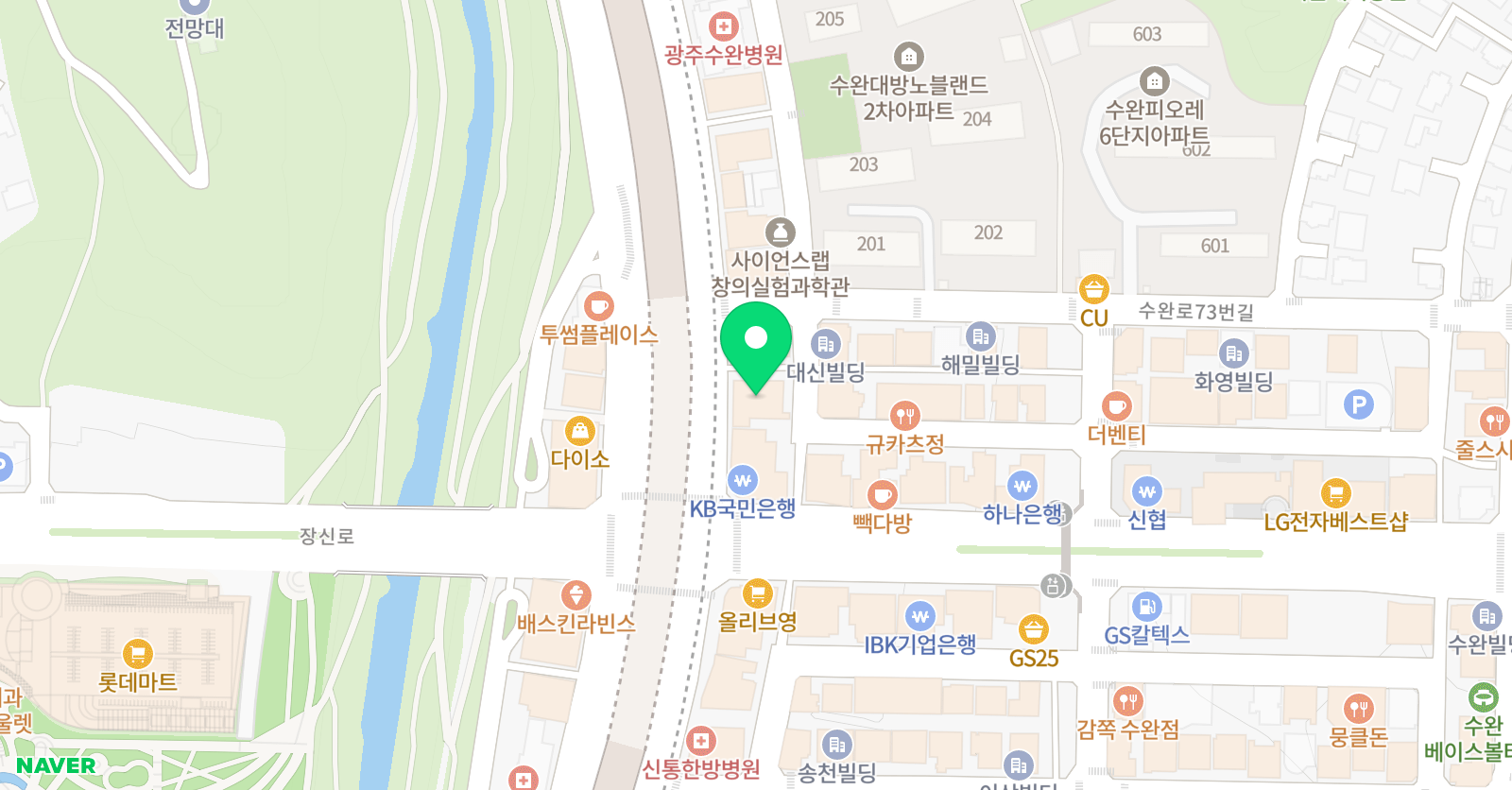 한수위 국어과학학원 수완교육원 위치