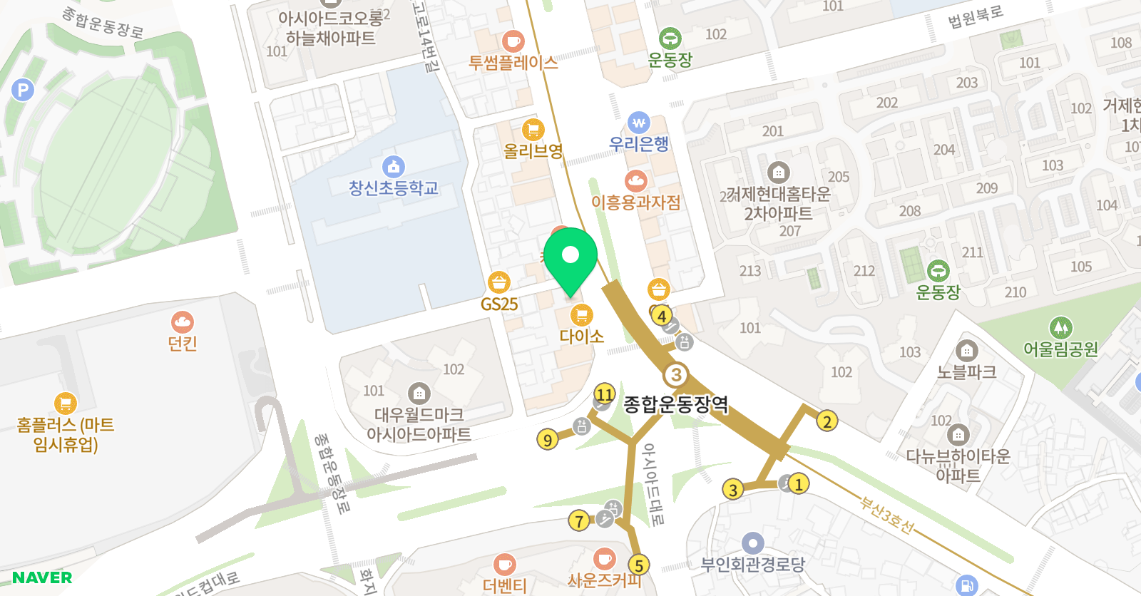 옥승길 수학학원 위치