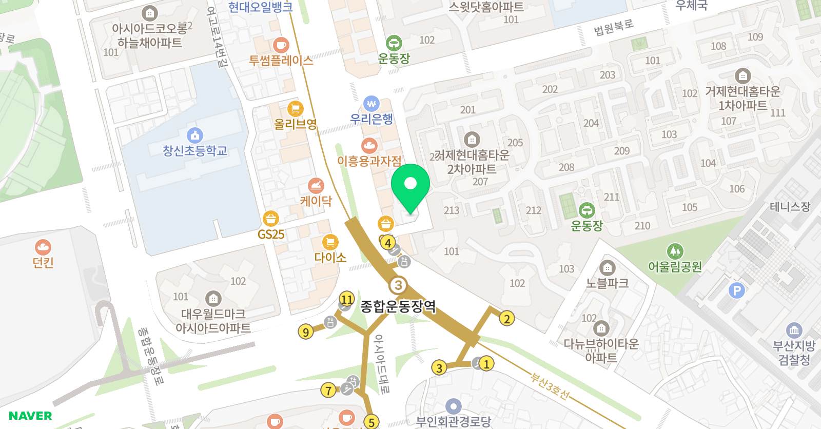 사직대한 논리정속독학원 위치