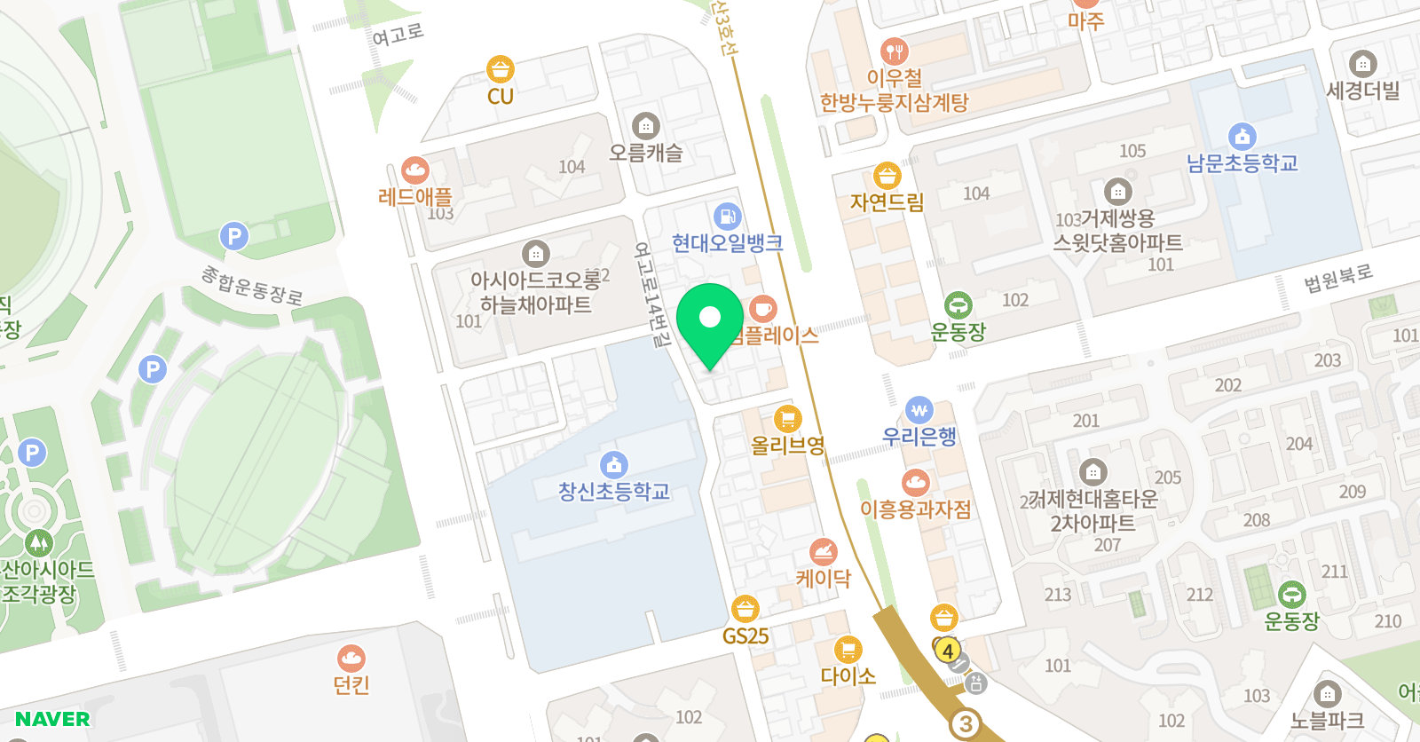 런스탠딩아카데미 학원 사직본원 위치