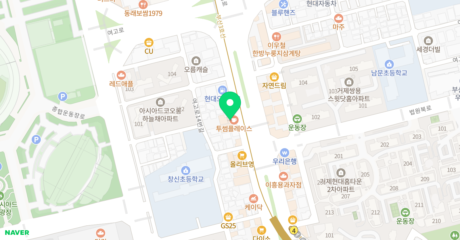 아이작 과학전문학원 사직본점 위치