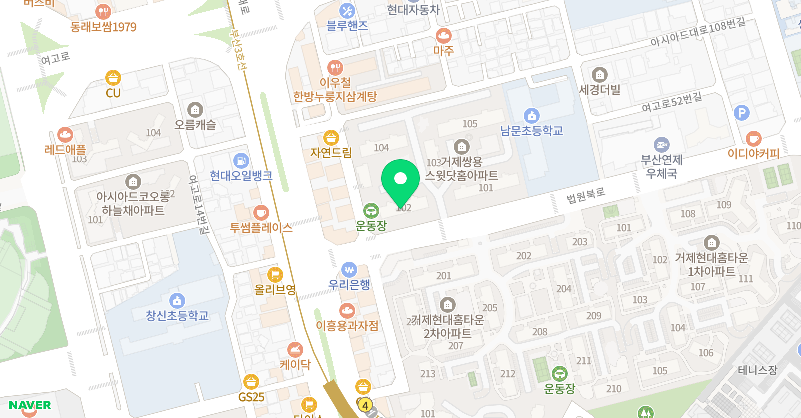 기탄 사고력교실 부산거제쌍용스윗점 위치