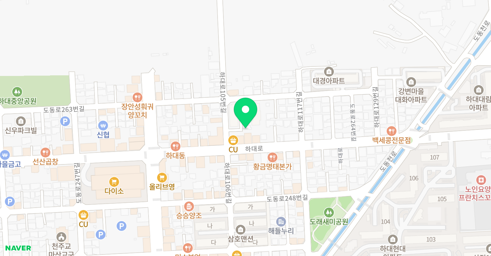 푸른바다 피아노 위치