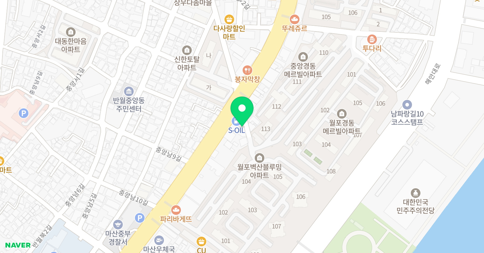 유니팝 미술학원 창원중앙월포센터 위치