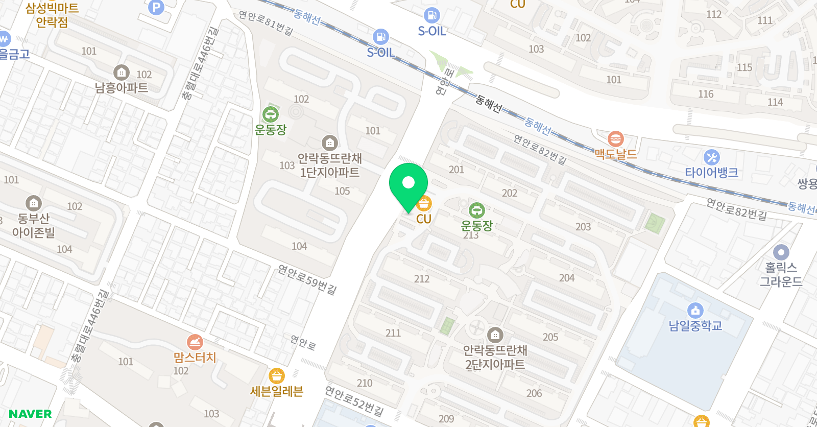 스마트 해법수학 동래안락뜨란채상가점 위치