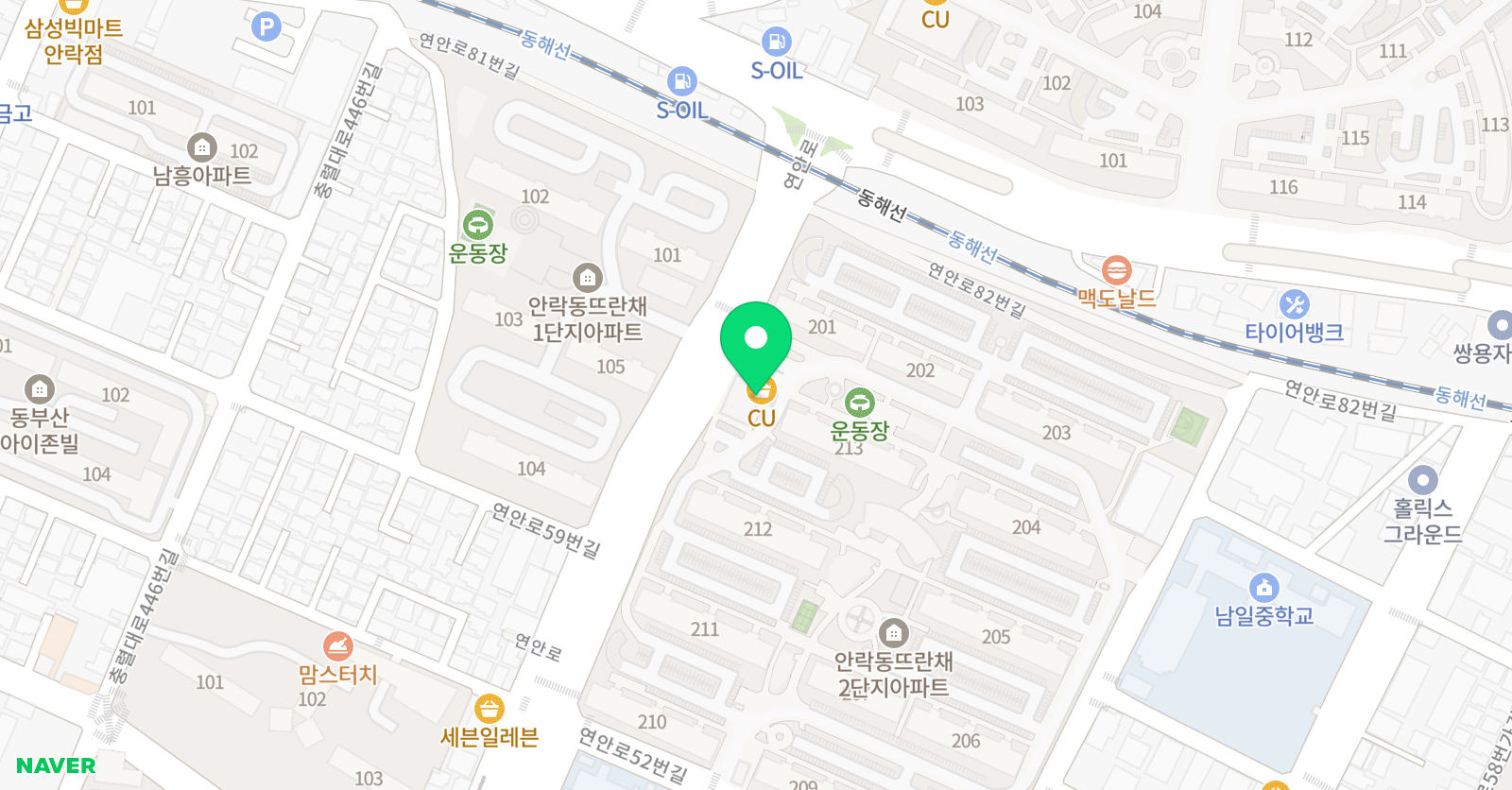 안락 톡톡 영어학원 위치