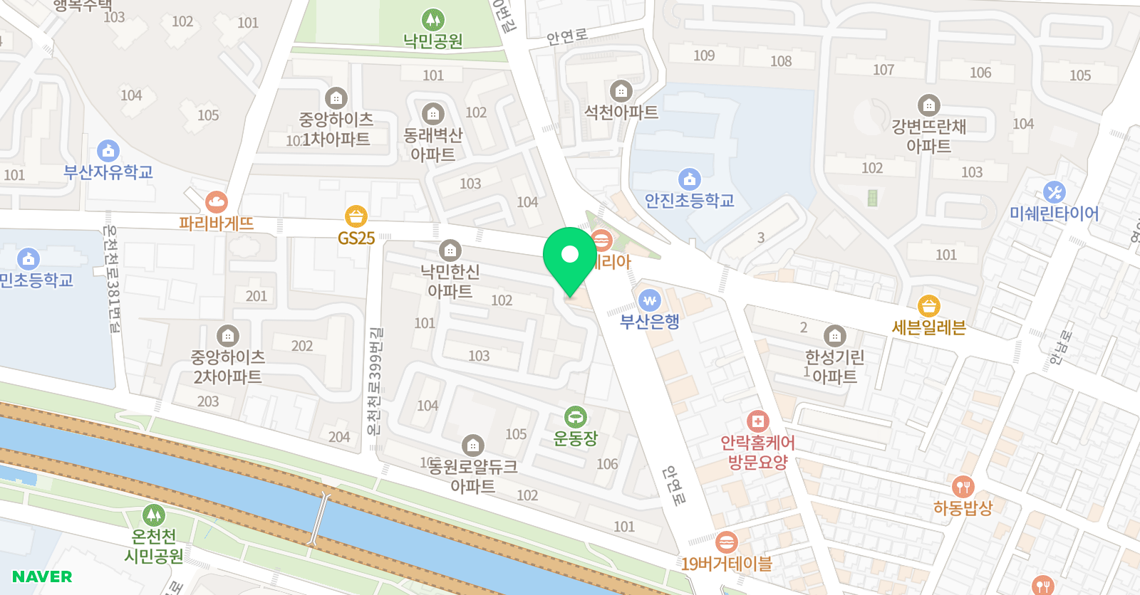 아소비 낙민한신아파트점 위치