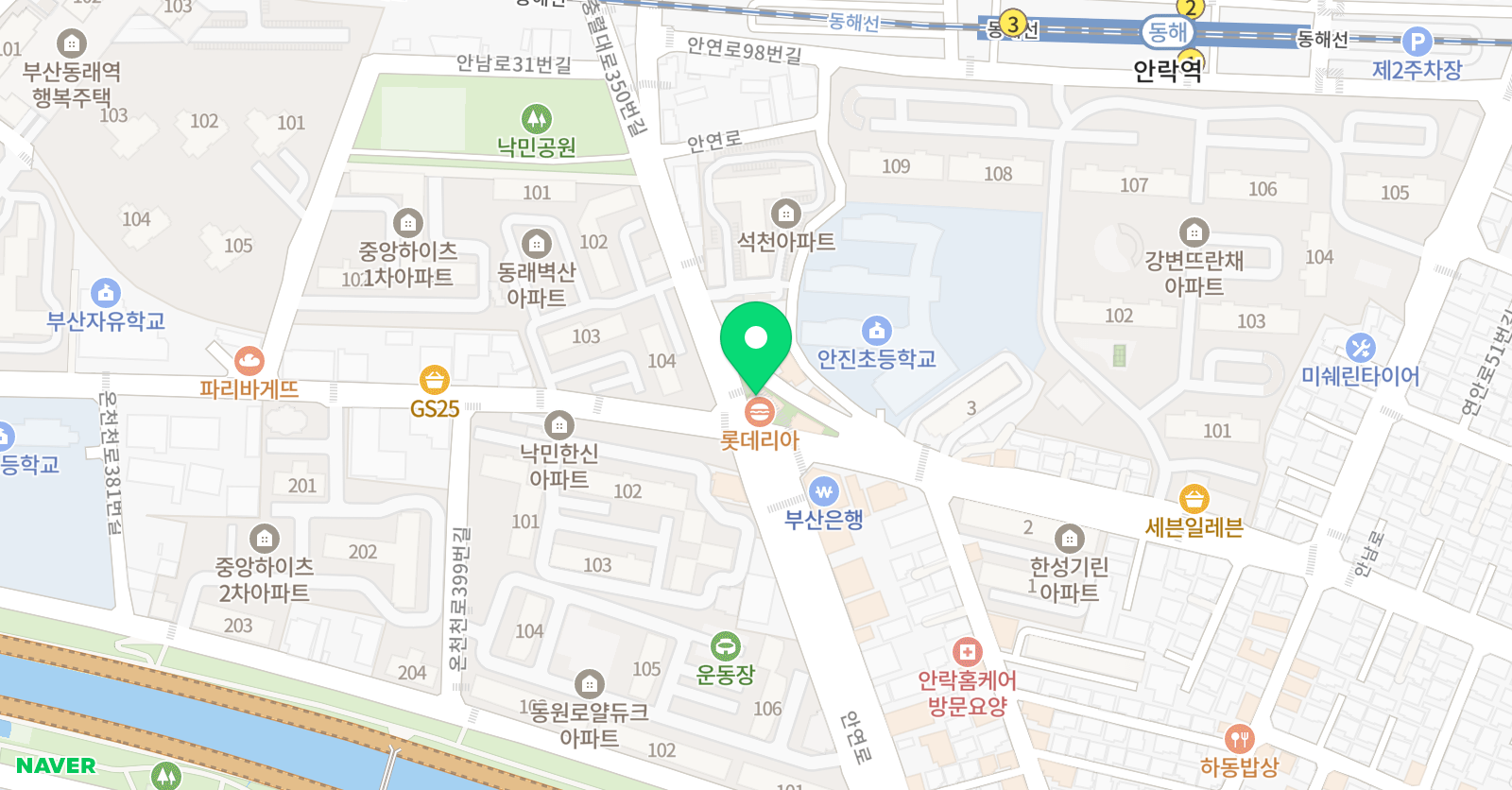 잉글리시짐 영어학원 부산동래 위치