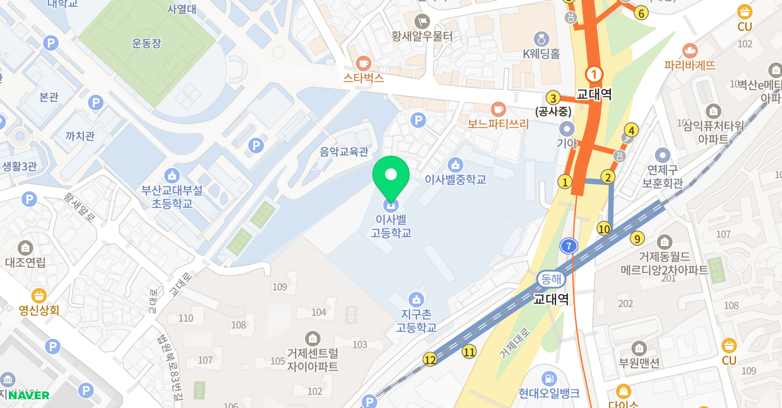 이투스247부산교대점 학원 위치