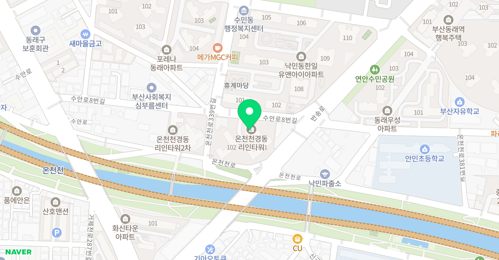 아소비 아소비학원 부산온천천경동리인타워점 위치