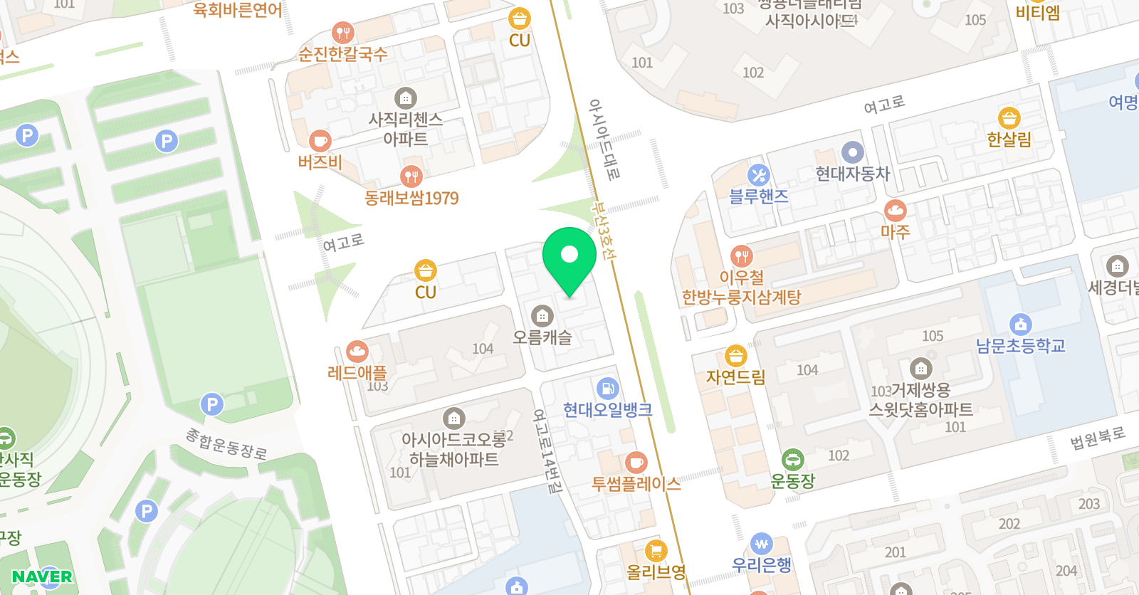 KNR큰나래 수학원 사직점 위치