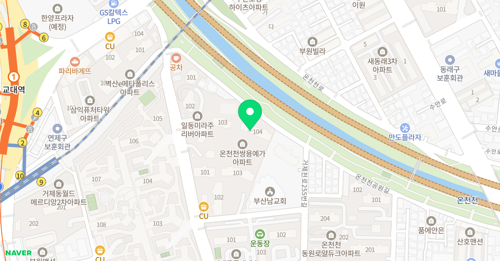 스마트 해법수학 연제온천천쌍용예가점 위치