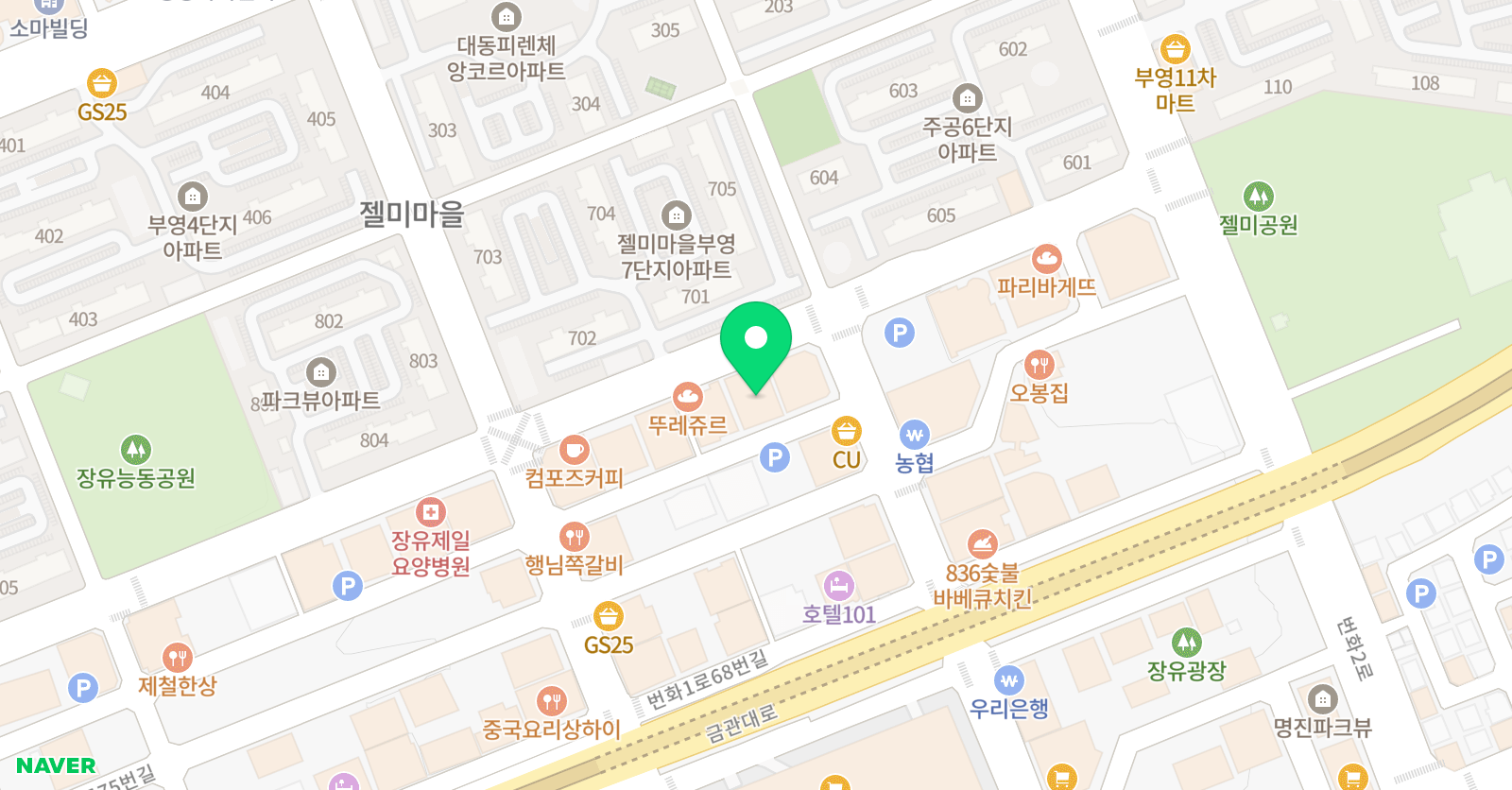 YBM잉글루 김해젤미 제1캠퍼스 위치