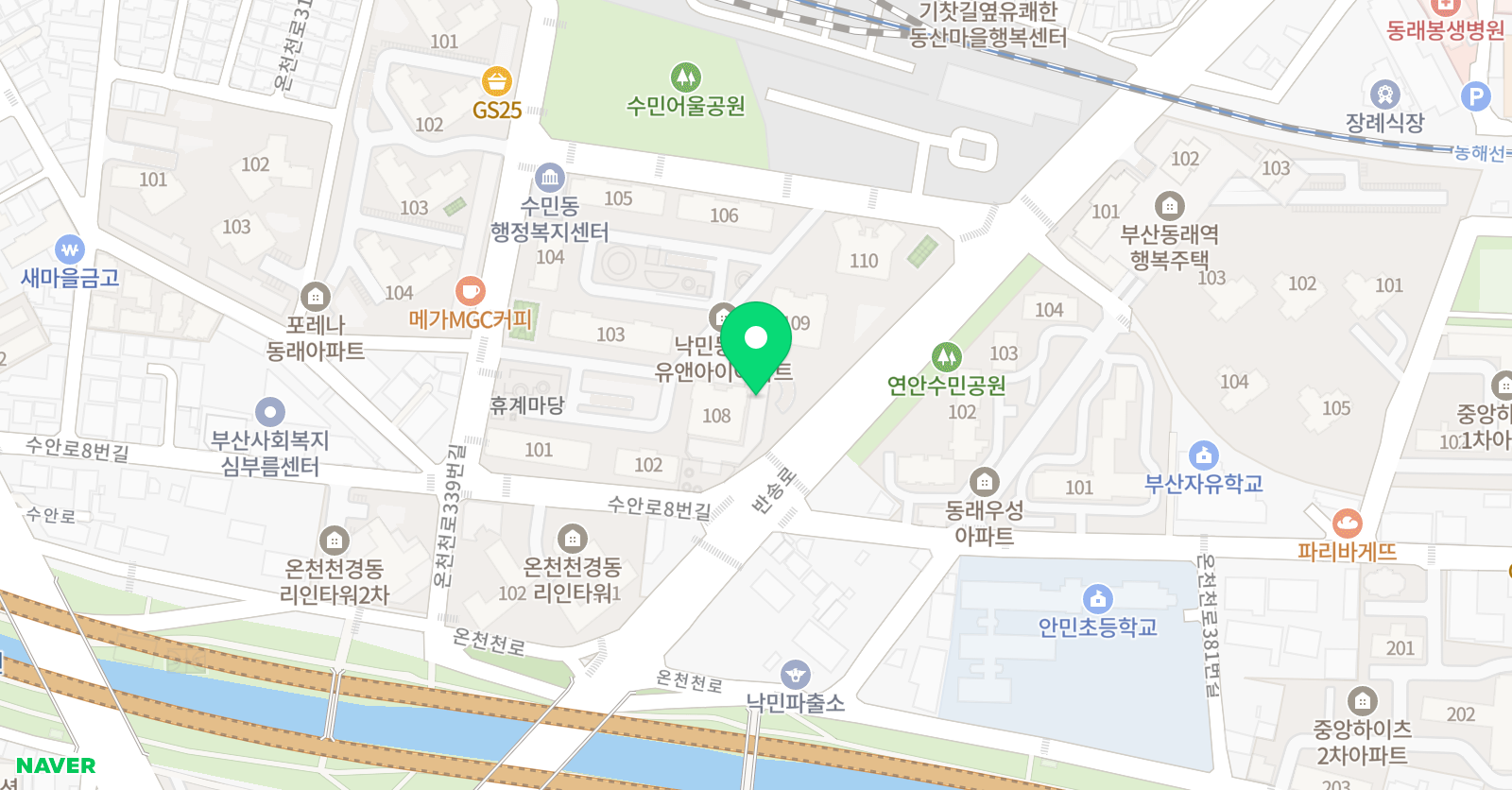 리드앤톡 부산동래낙민센터 위치