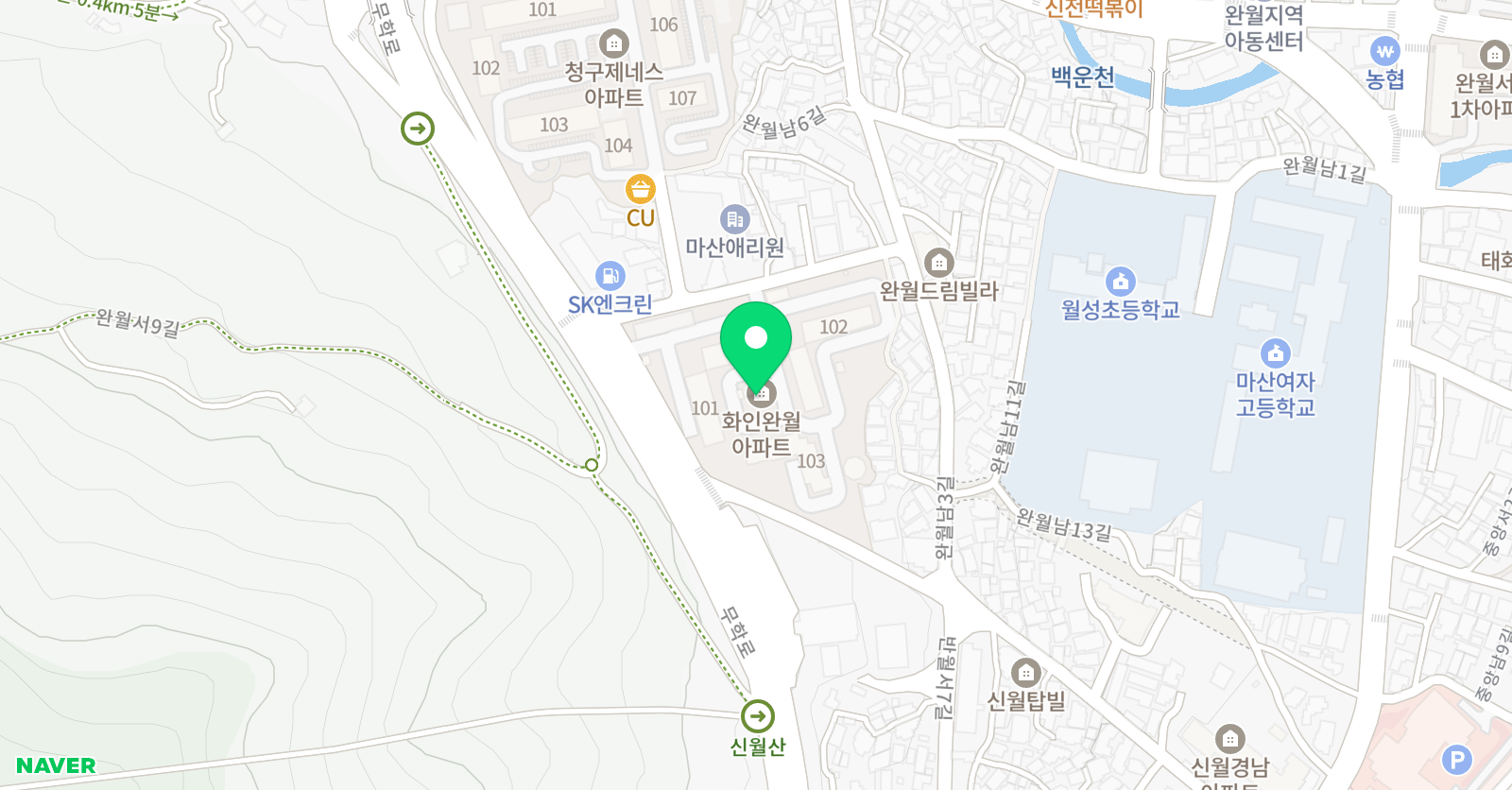 완월화인 홈피아노 학원 위치
