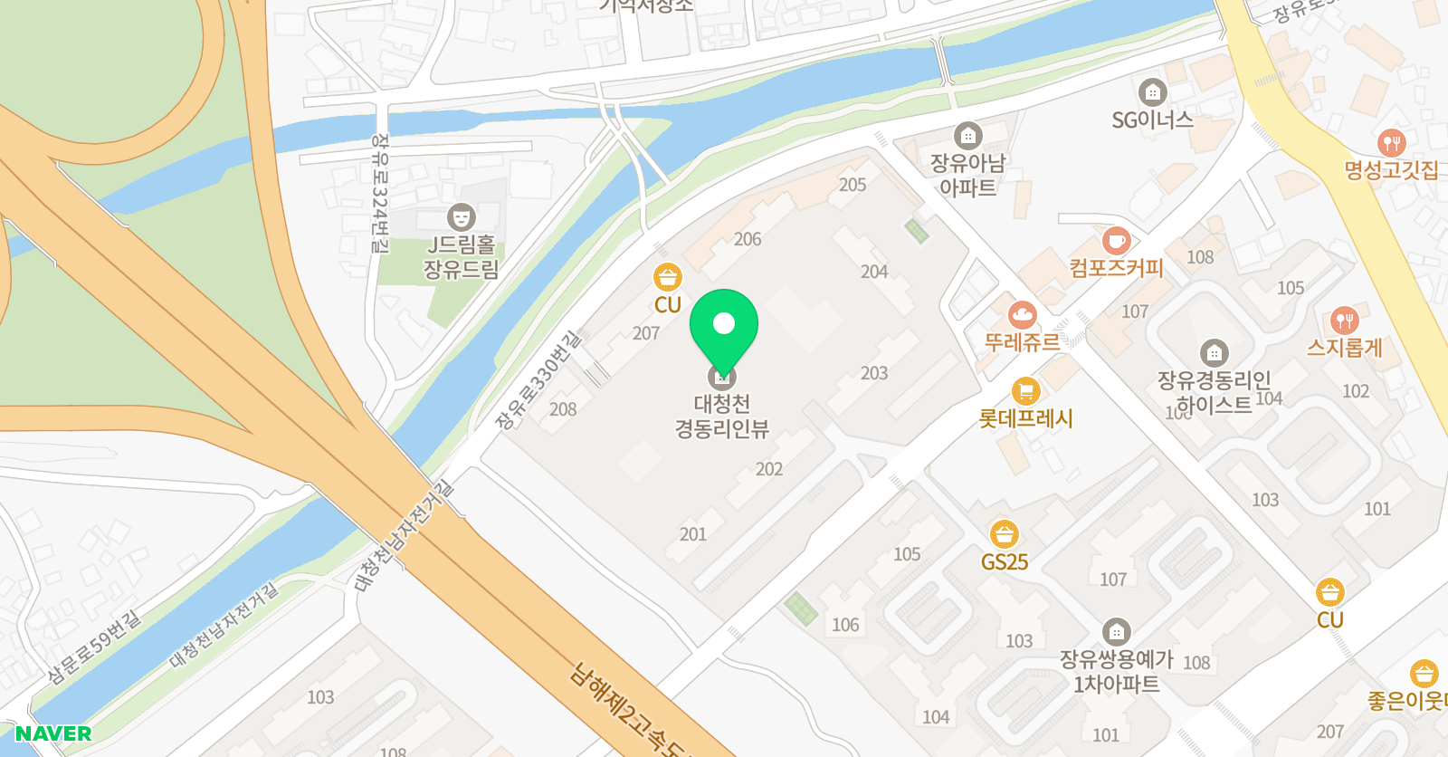 아소비 장유대청천경동리인점 위치