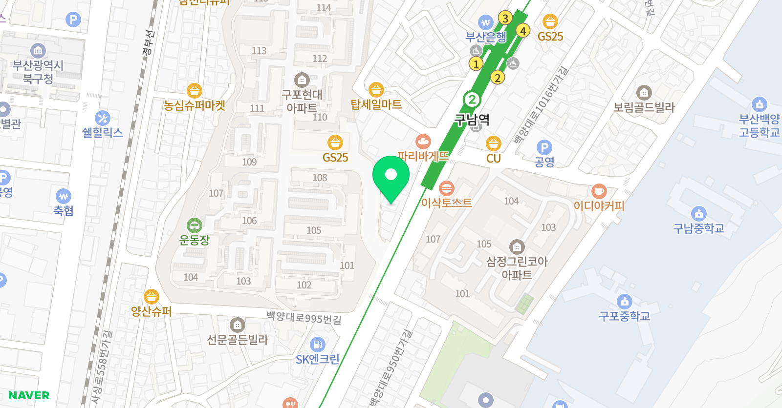 눈높이러닝센터 구남학원 위치