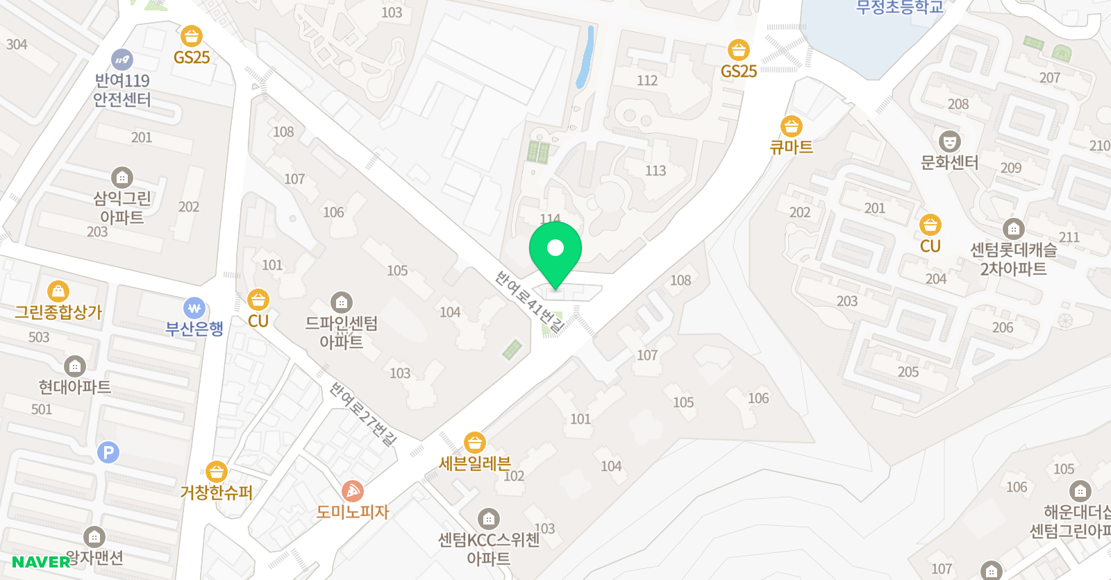 올바른 학원 위치