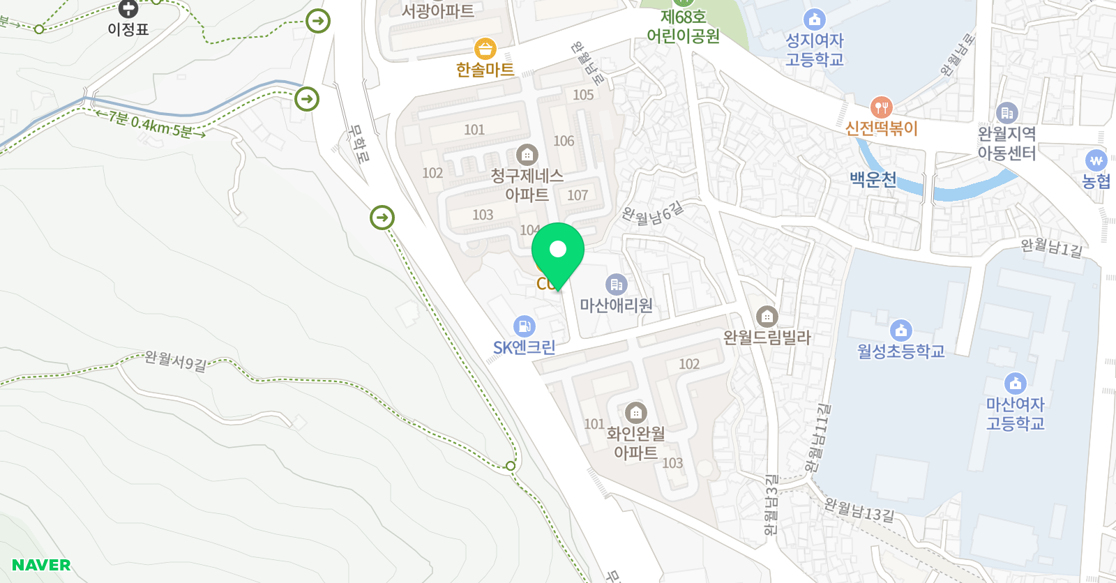 라온 동양태권도 위치