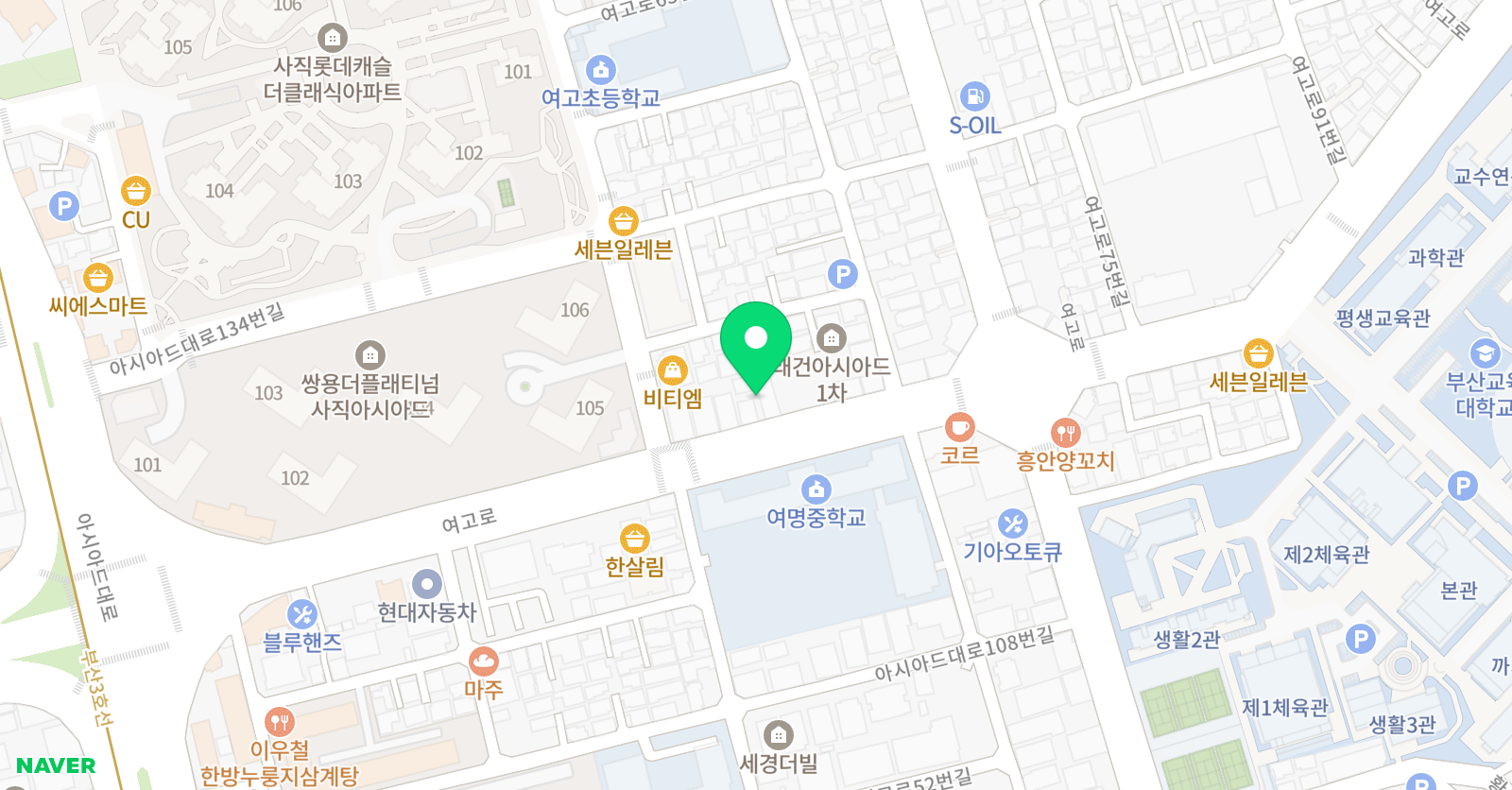 DYB최선 어학원 동래캠퍼스 위치