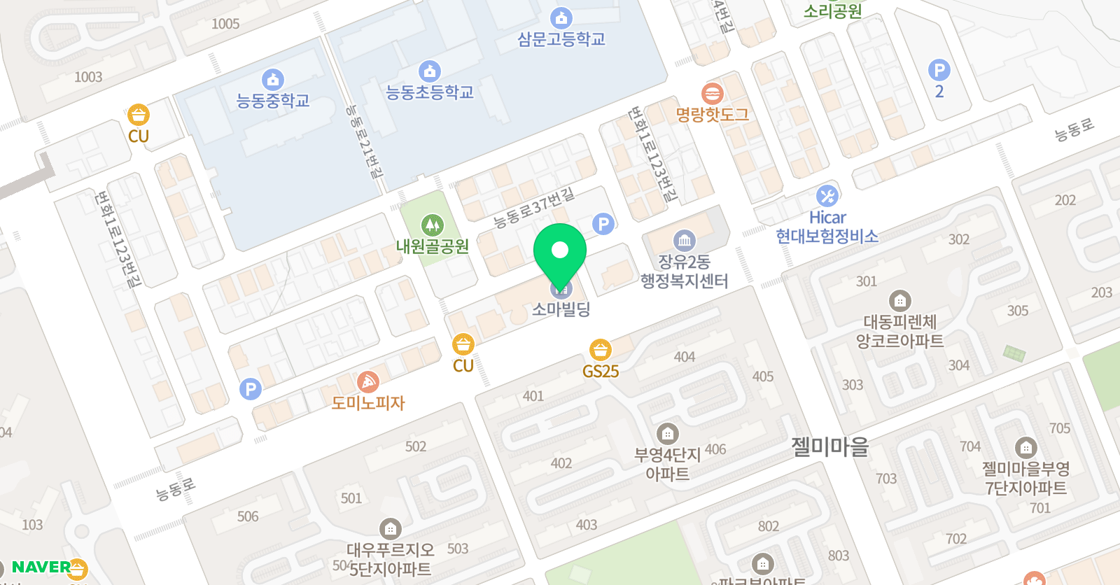 지앤비 어학원 삼문캠퍼스 위치
