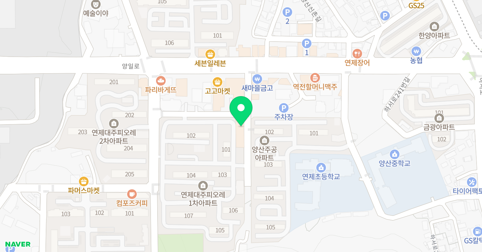 바다미술 학원 위치