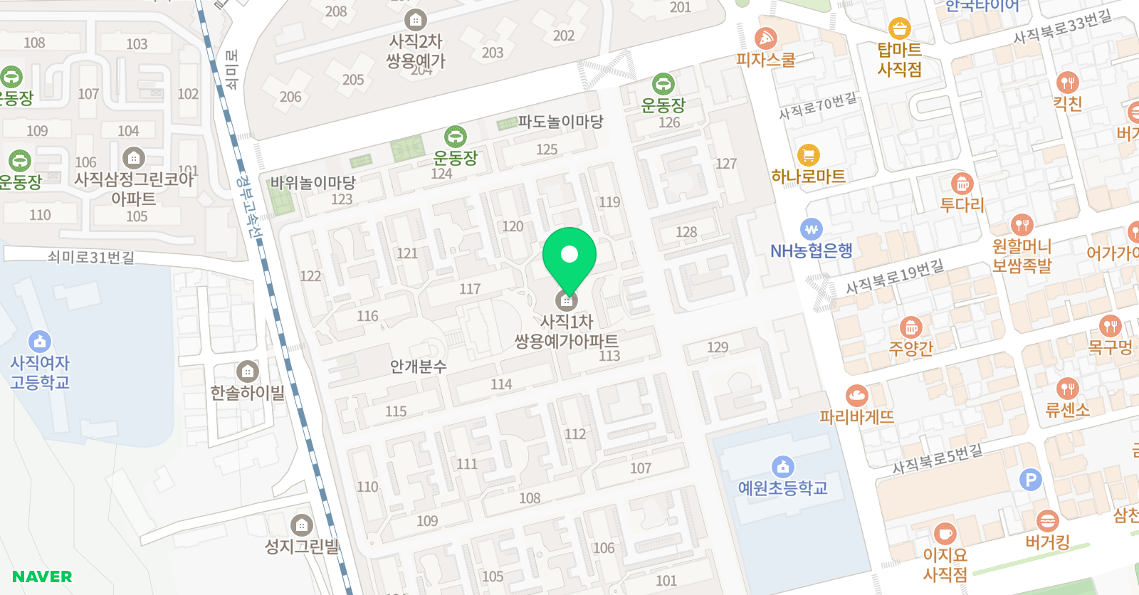 셀파우등생교실 사직쌍용예가1차점 위치