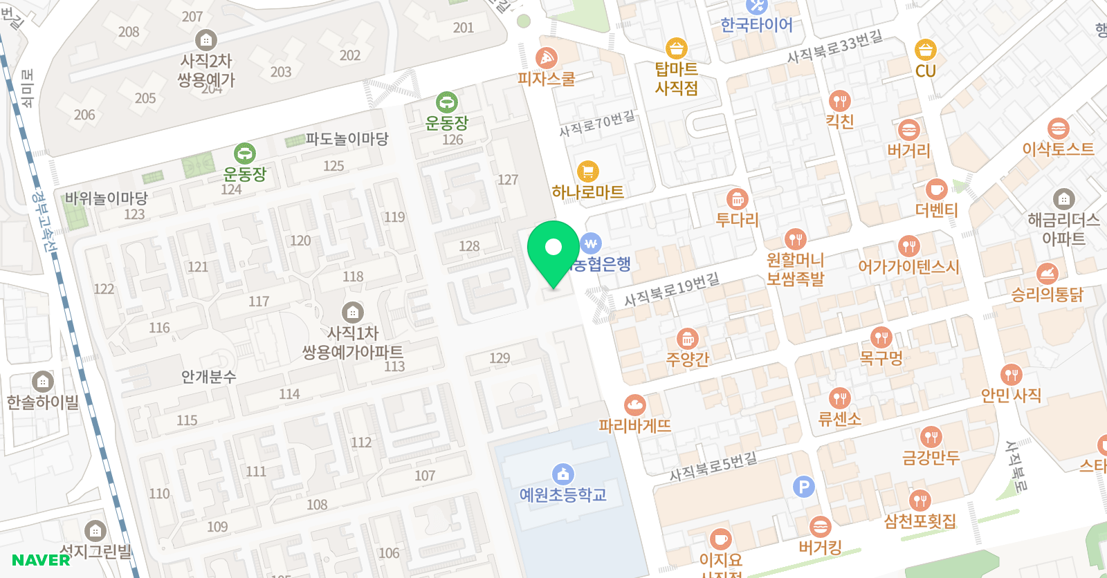 어린 음악대 사직예본원 위치