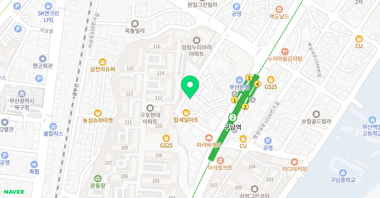 빡스잉글리쉬와수학학원 위치