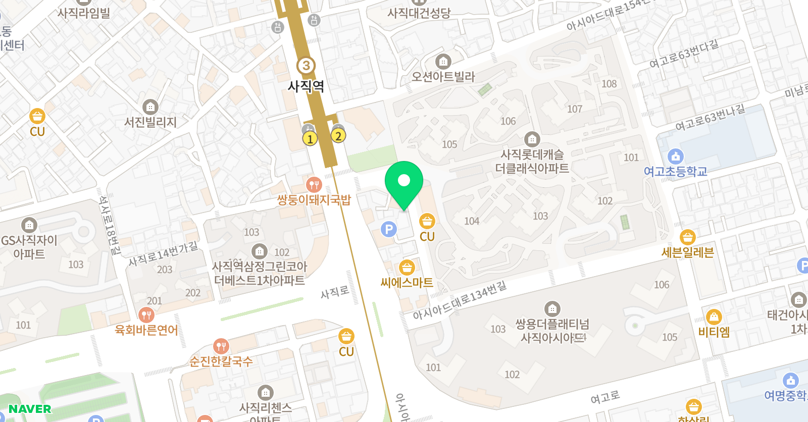 제제아트스쿨 사직롯데점 위치