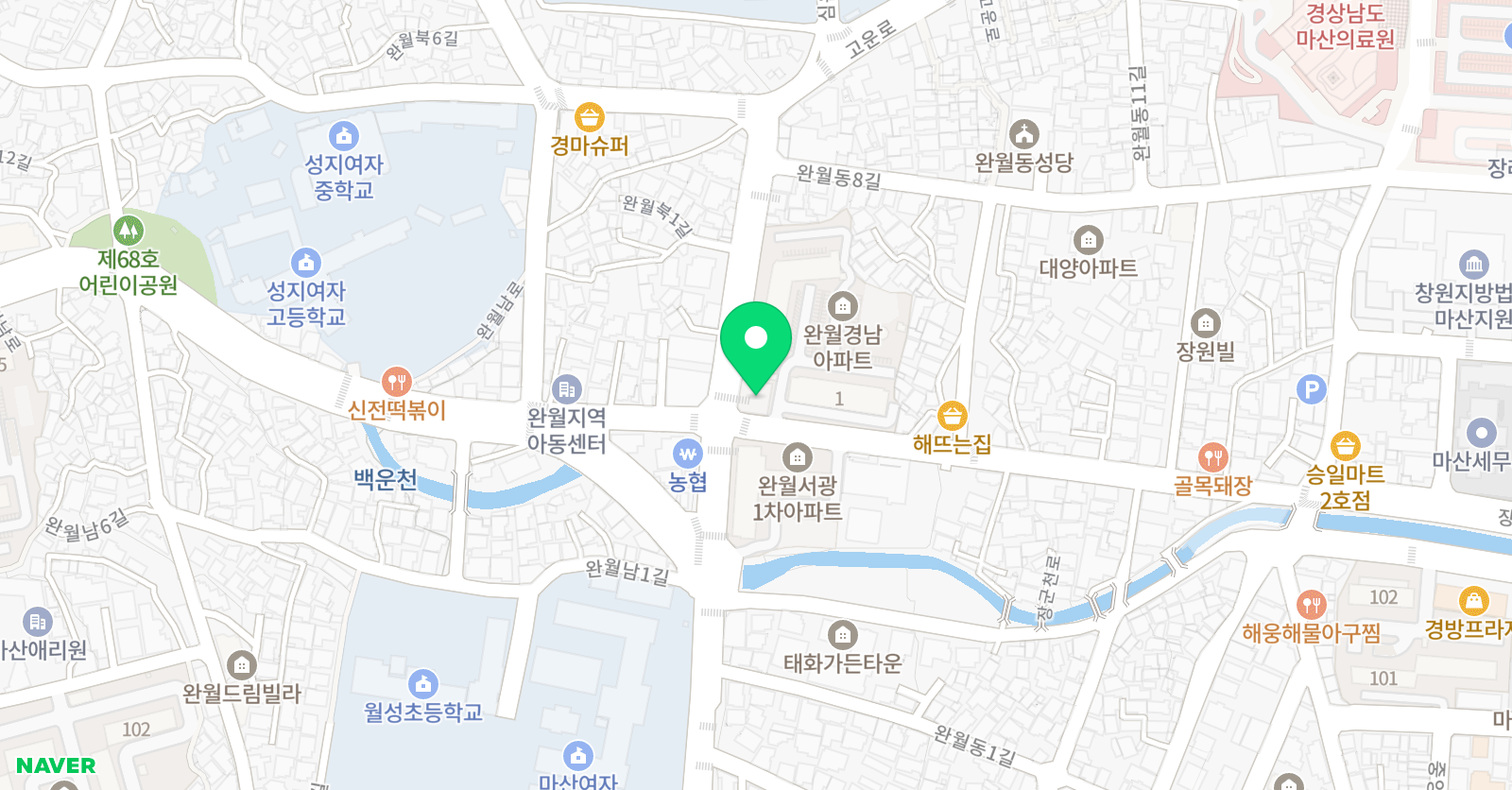 3030 영어 마산완월캠퍼스 위치