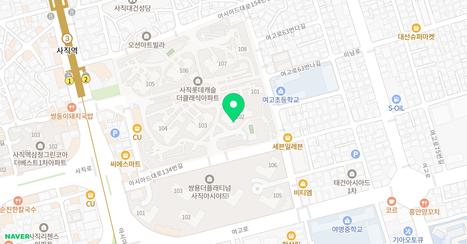 아소비 부산 사직롯데캐슬점 위치