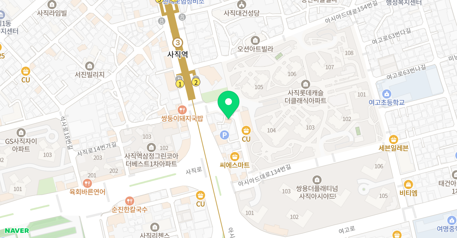 스마트 해법수학 사직롯데캐슬점 위치